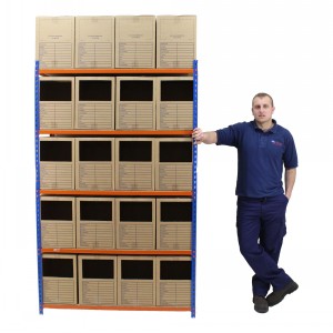 Superack Boltless Shelving Bay & 20 Cardboard Pick Bins